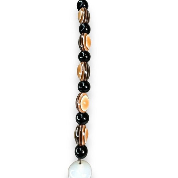 Long Stone Bead Necklace Mixed Gemstones and Glass 30" Boho Beaded Statement - Picture 6 of 16